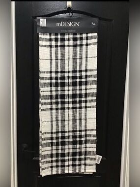 New mDesign Table Runner Black and White 100% Cotton 16"× 80"